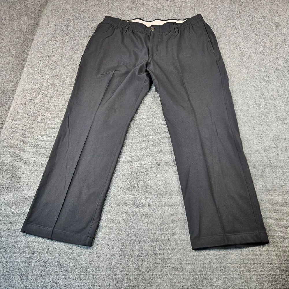 Under Armour Mens Golf Pants Black Performance Stretch Trousers 40/30 RN96510